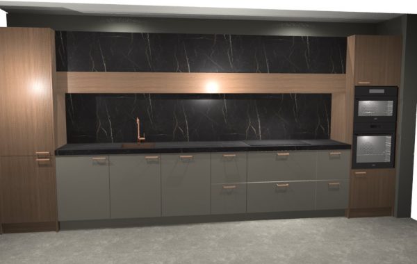 Showroomkeuken excl. blad/apparatuur lichteiken/zeezout
