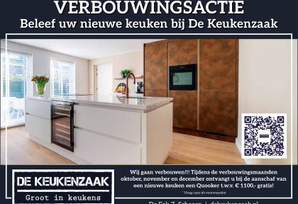 Grote verbouwing bij De Keukenzaak in Schagen , profiteer nu van scherpe showroomaanbiedingen!